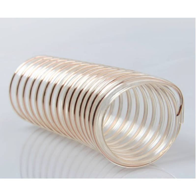 Pu Polyurethane Air Duct Tube ID 25mm-70mm Copper Plated Steel Wire Hose โปร่งใส