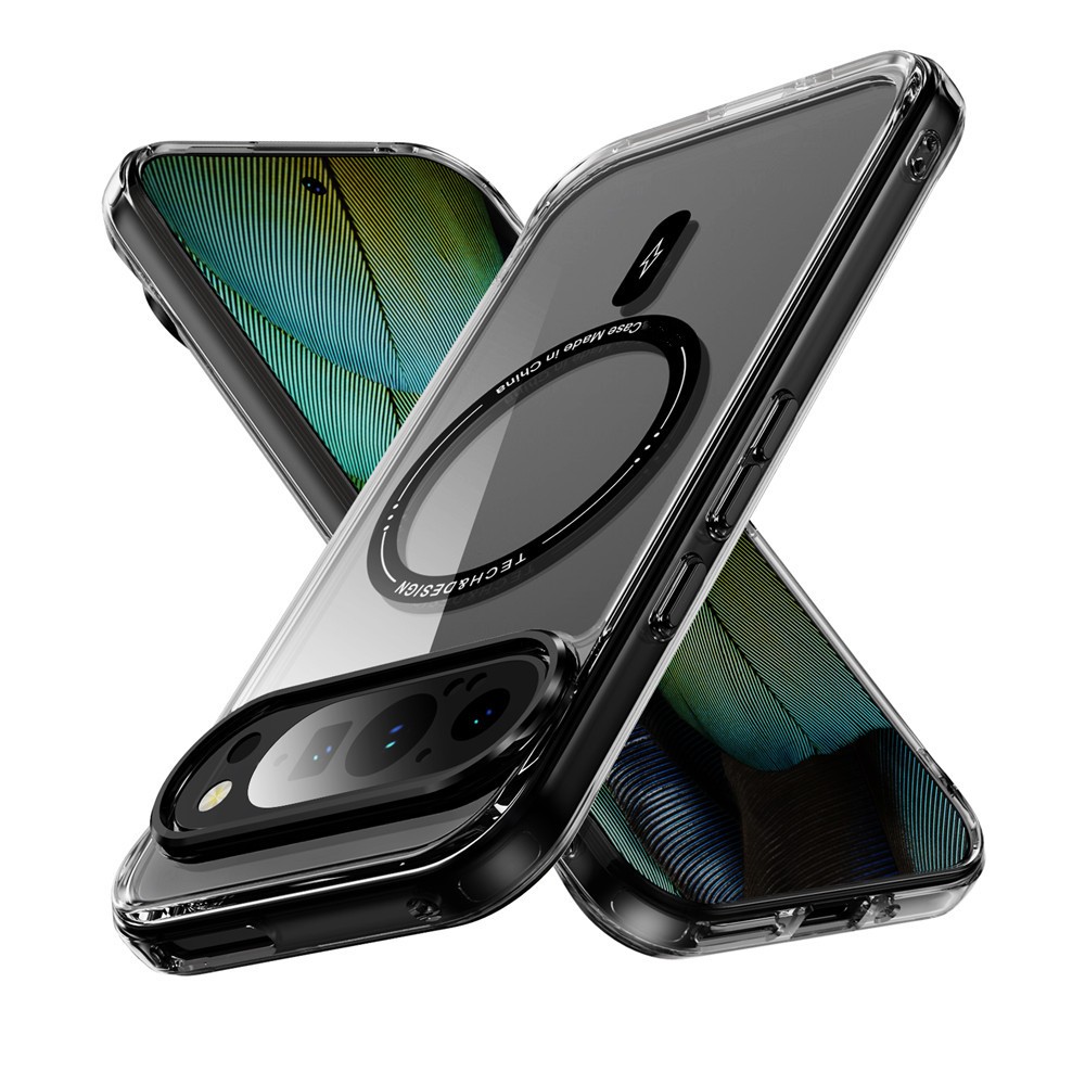 สําหรับ Google Pixel 10 9 Pro XL ชาร์จแม่เหล็กกันกระแทกโปร่งใสเคสโทรศัพท์สําหรับ Google Pixel 8 Pro 8A หรูหราปุ่มโลหะอิสระกล้องเกราะป้องกันปกหลัง