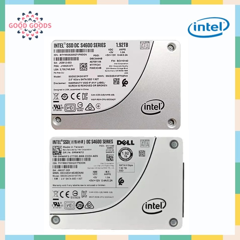 Intel DC S4600 1.92TB 3D NAND TLC Solid State Drive (SSD)- 2.5 "ภายใน - Sata 6Gb/s SSDSC2KG019T7