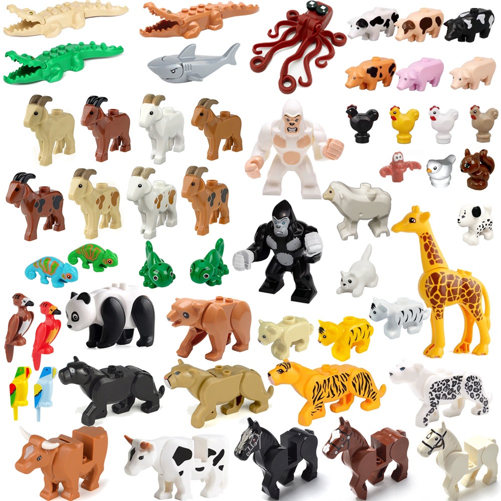 Shark Pig Cock สัตว์ DIY Building Block และประกอบเด็กสร้างสรรค์ MOC