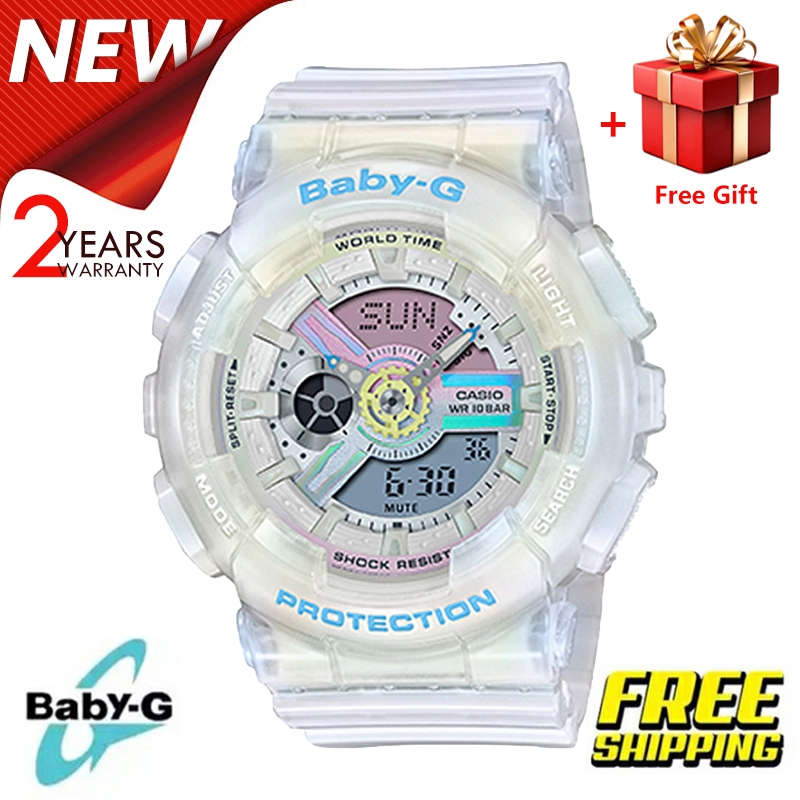 （สิงค้าขายดี）นาฬิกาข้อมือผู้หญิง BABY-G รุ่น BA-110PL-7A2 สายเรซิน รับประกัน 1 ปี