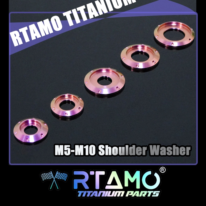 RTAMO M5-M10(เบอร์ 8-14 ) Xmax Forza ปะเก็นท่อไอเสีย แหวนไทเทเนียมพร้อมบ่า น็อต Slot เบอร์ ราคาต่อชิ้น