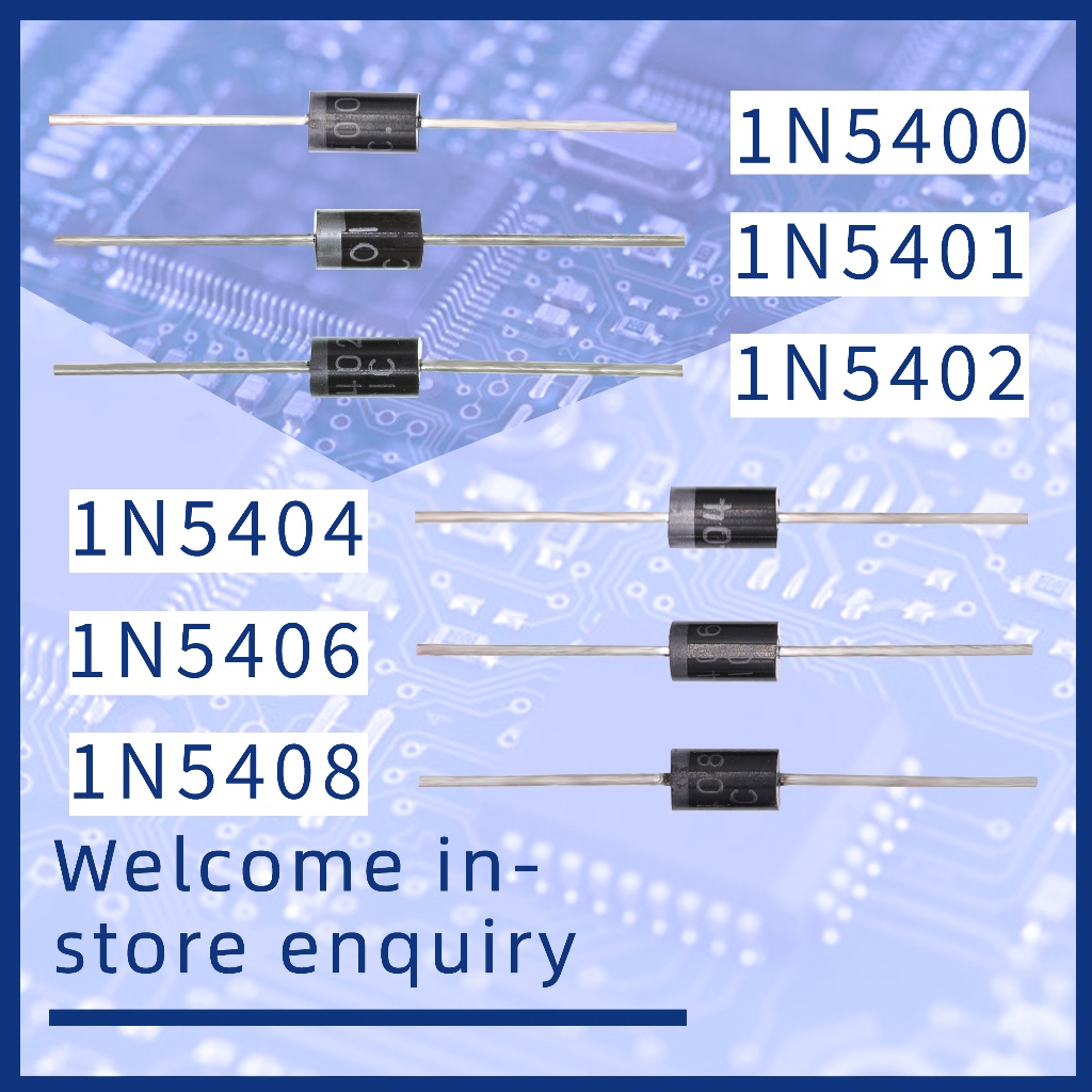 10-50 ชิ้น ไดโอด 1N5400 1N5401 1N5402 1N5404 1N5406 1N5408 Rectifier Diode 3A 50v 100V 200V 400V 600V 1000V DO-201AD (DO-27) 3 Amp 1000V 600 โวลต์ 50 50 50 50 50 50 50 50 50 50 โวลต์ 400 โวลต์