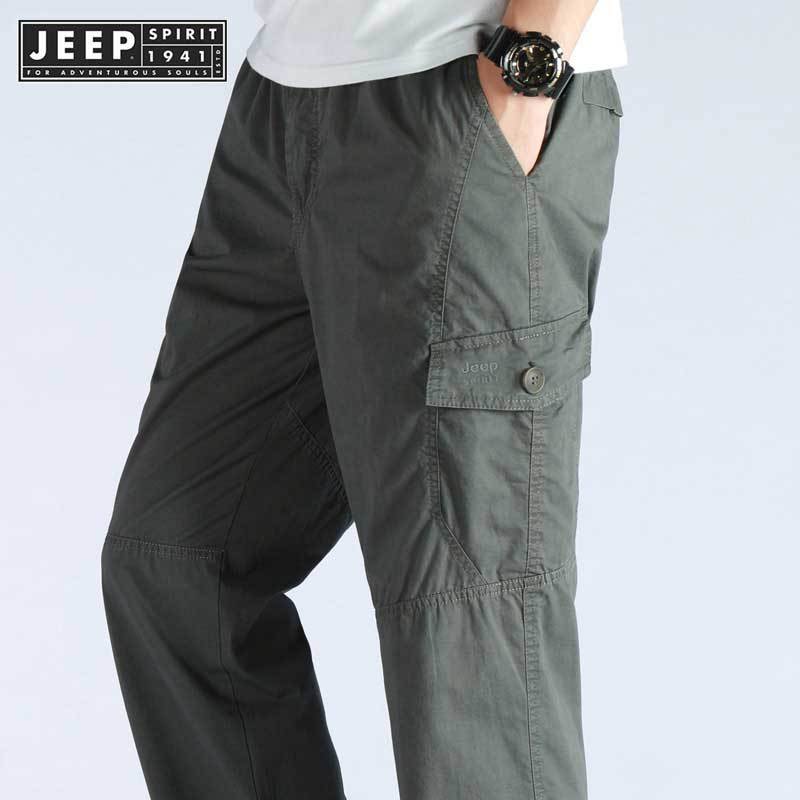 Jeep SPIRIT 1941 ESTD กางเกงลําลองผู้ชาย กางเกงกีฬาหลวม กางเกงขาตรง