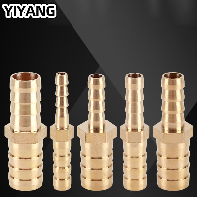 (1 ชิ้น) YIYANG 2 ทางตรงท่อ Barb Connector ทองเหลือง Barbed ท่อ Fitting ลด Coupler