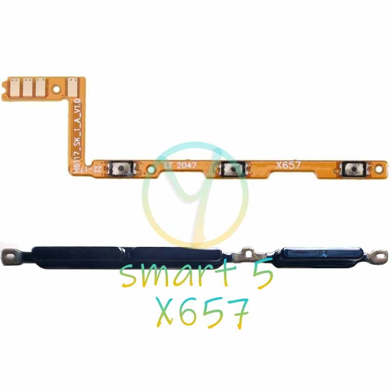 Power Volume Flex Cable สําหรับ Infinix Smart 5 X657 สวิตช์ปุ่มเปิด/ปิด Flex Ribbon Cable อะไหล่ทดแทน