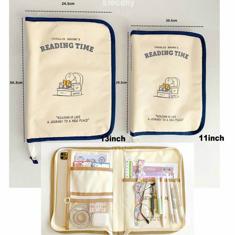 กระเป๋าเครื่องเขียน iPad กระเป๋าโน๊ตบุ๊คลายการ์ตูน Snoopy สไตล์เกาหลี
