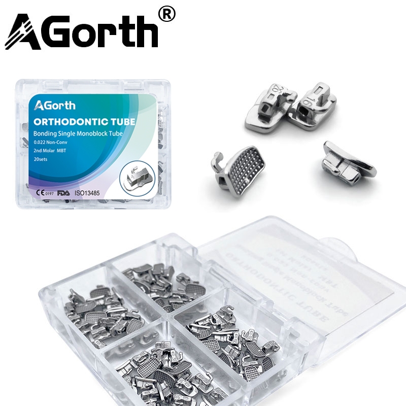 Agorth 20 ชุด/กล่อง Baccal Tube Monoblock Non-Convertible 1st 2nd Molar Roth/MBT หลอดเดี่ยว