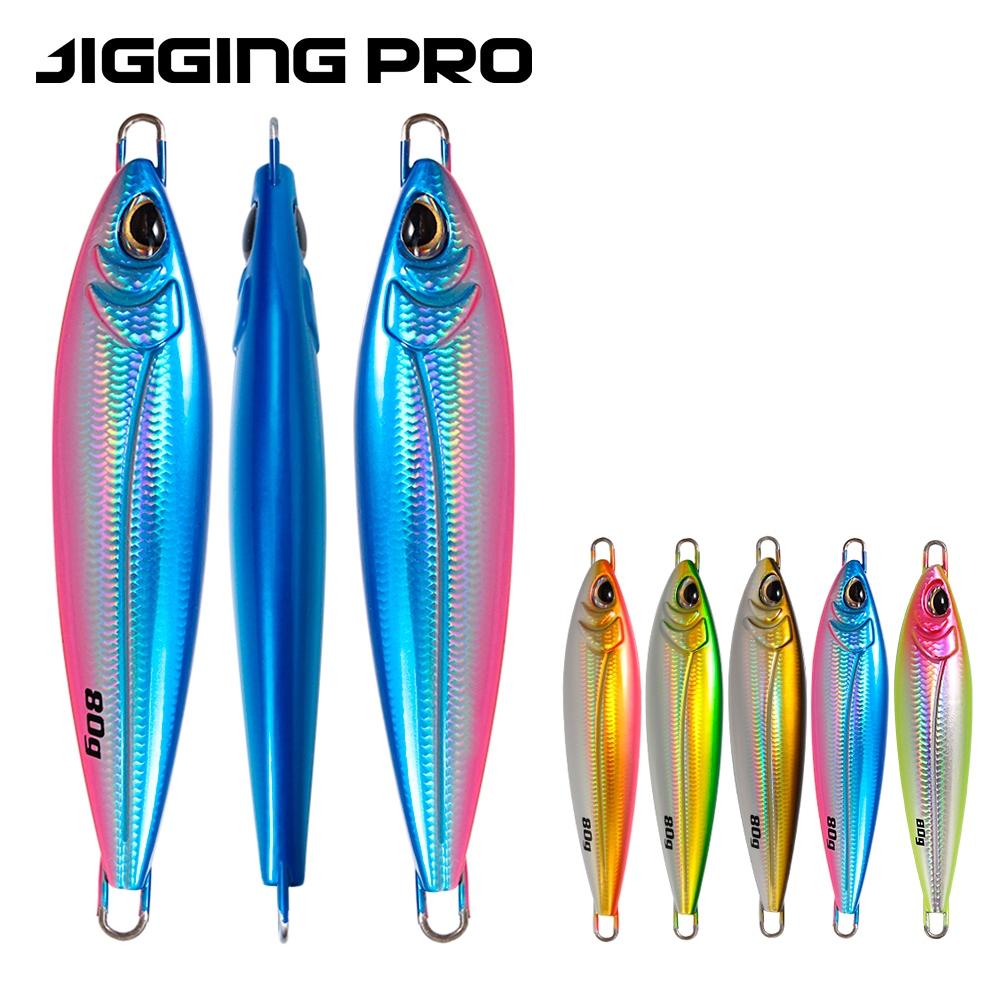 JIGGING PRO 18g 28g 40g 60g 80g Long Casting Metal Jigs Micro Slow Jigging Laser Fishing Lure เหยื่อปลอม