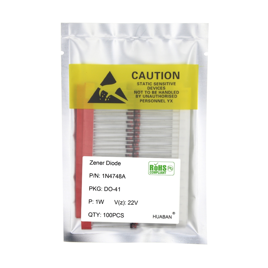 20 ชิ้น Zener ไดโอด 1W DO-41 (DO-204AL) 1N4727 1N4728 1N4729 1N4730 1N4731 1N4732 1N4733 1N474 1N474