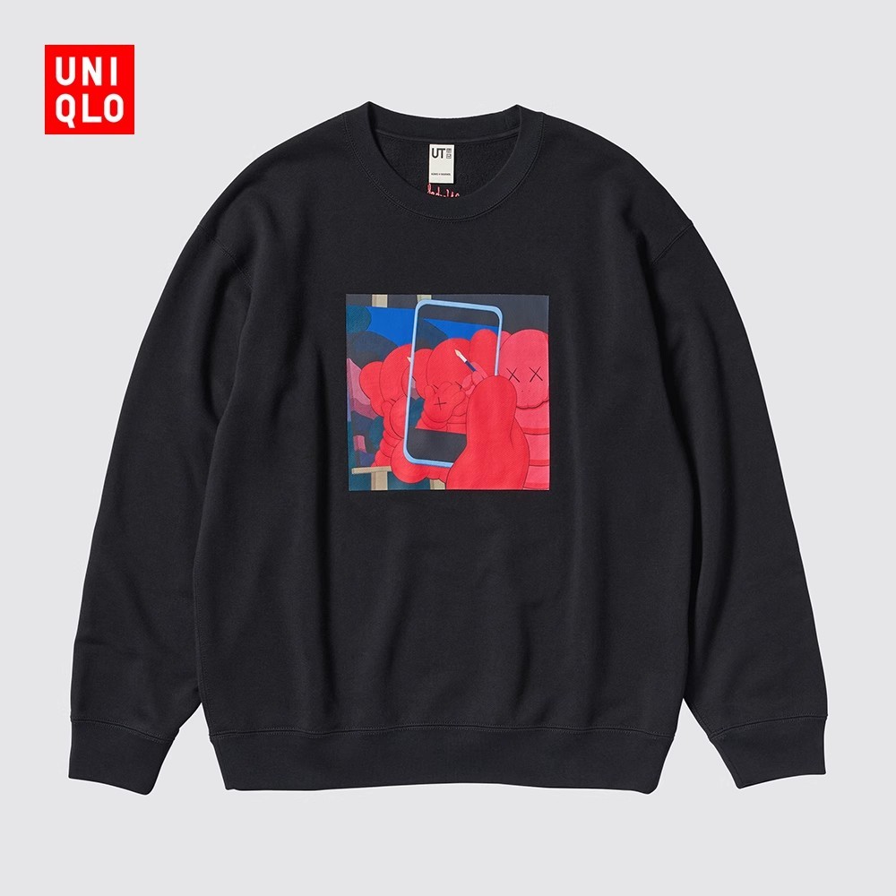 เสื้อสเวตเตอร์แขนยาวมีฮู้ด KAWS Warhol Uniqlo สําหรับผู้ชายและผู้หญิง 476119