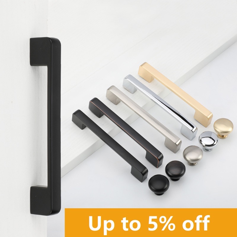 Simple Black Handle Cabinet ตู้เสื้อผ้า Handle Brushed Bright Drawer Small Handle