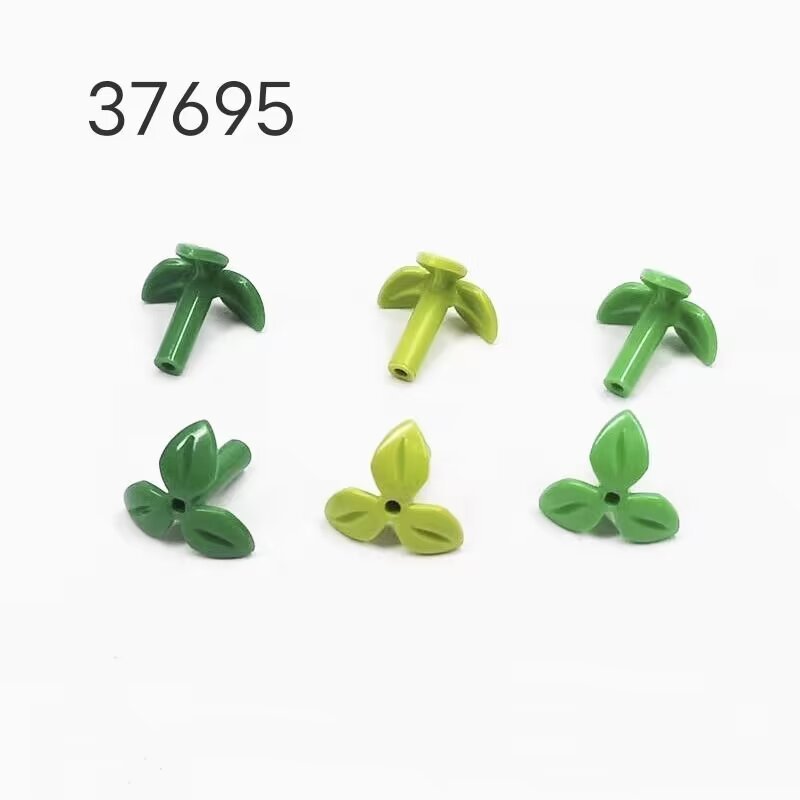 Moc ชิ้นส่วนบล็อกตัวต่อเพื่อการศึกษาอนุภาคขนาดเล็ก 37695 อุปกรณ์เสริมประกอบพืชต้นกล้า Clover
