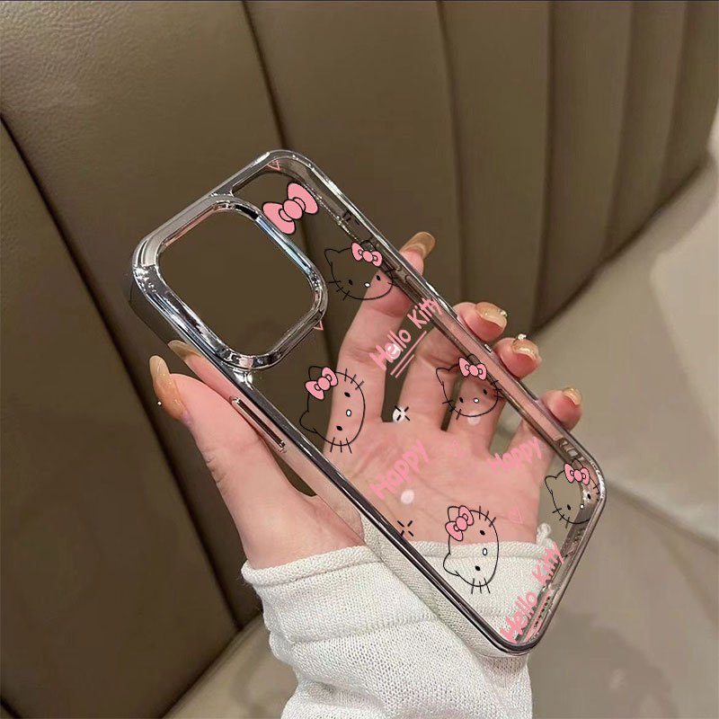 สําหรับเคสโทรศัพท์ iPhone IP7 8 X XSMAX 11 PRO MAX IP12 IP13 IP14plus IP15 IP15PRO MAX Electroplated bezel Premium All-match น่ารักสายแมวเคสโทรศัพท์ทนทานและกันกระแทก