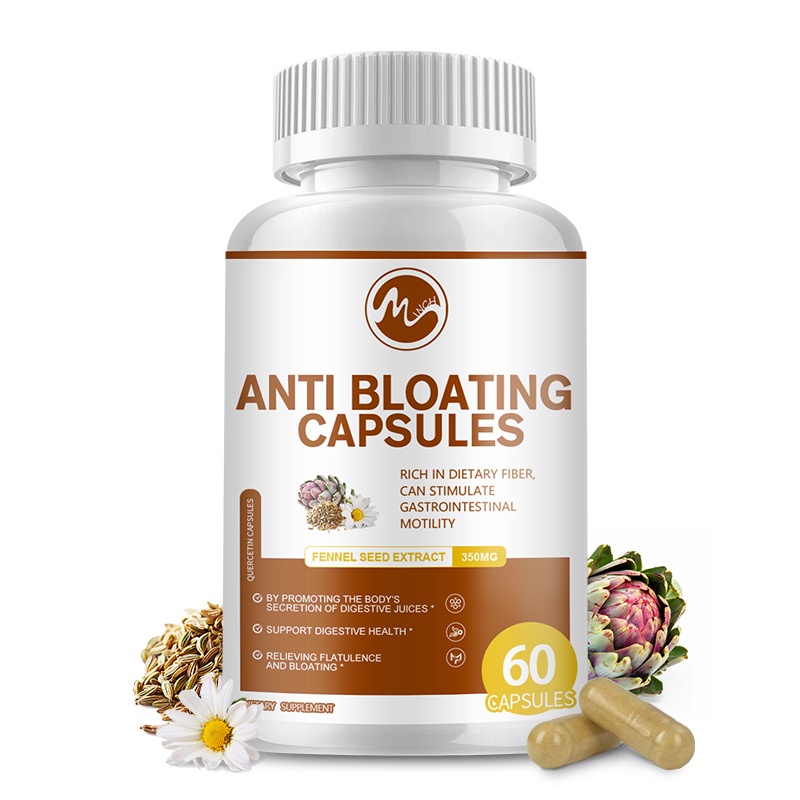 Minch Bloat Relief Capsules Digestive Support บรรเทาก๊าซและท้องอืดสุขภาพทางเดินอาหารช่วยสลายอาหาร เม