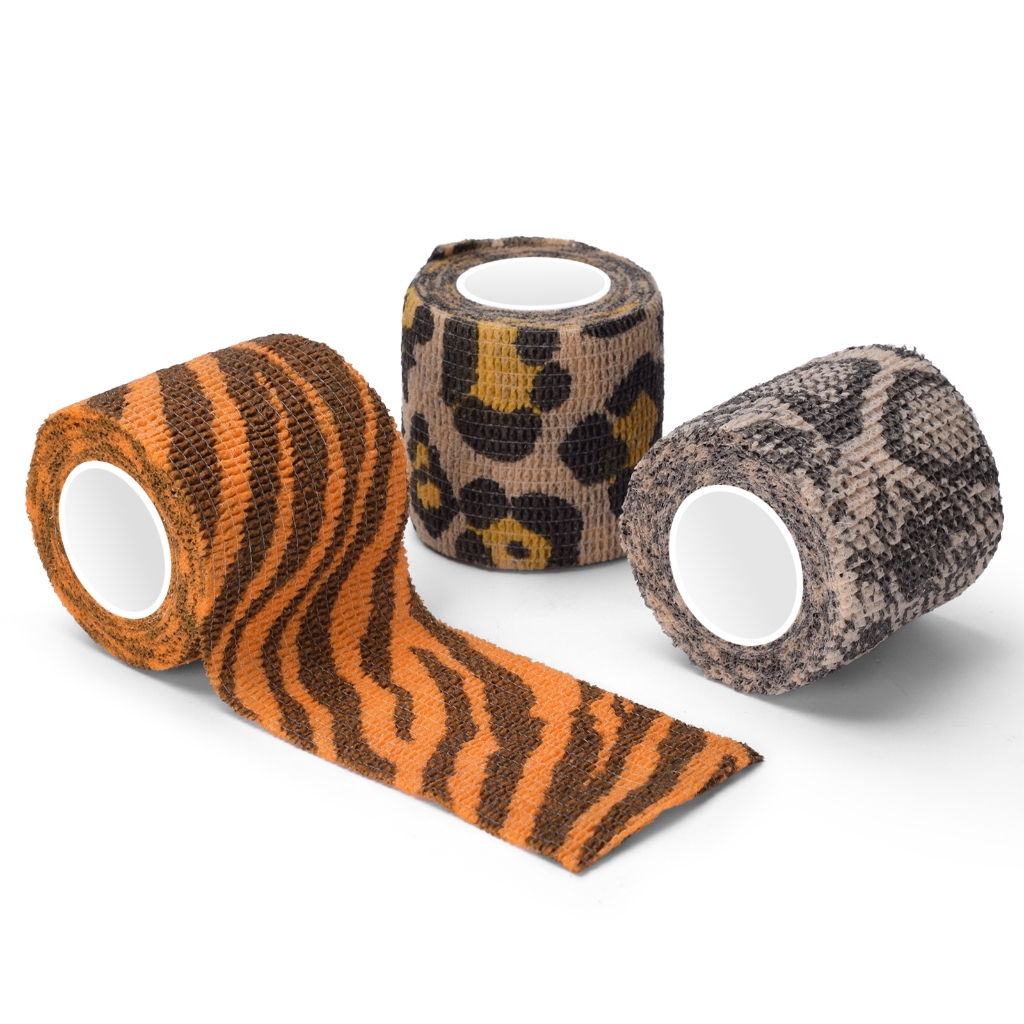 Cohesive Leopard Elastic Wrap Bandage Tattoo Grip Cover Bandage เทปทิ้ง Self กาวกีฬา Protector