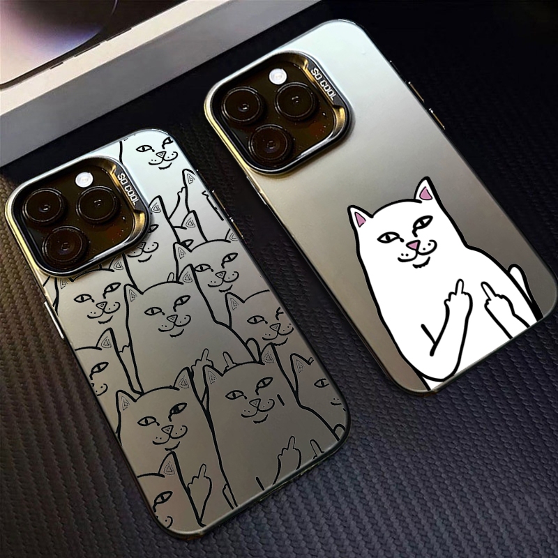 สําหรับ Samsung Galaxy S23 Ultra S24 S23 FE S22 S21 Plus S20 S21 หมายเหตุ 20 Ultra น ่ ารักการ ์ ตูนแมวตลก IMD หรูหรา Matte ปกแข ็ ง