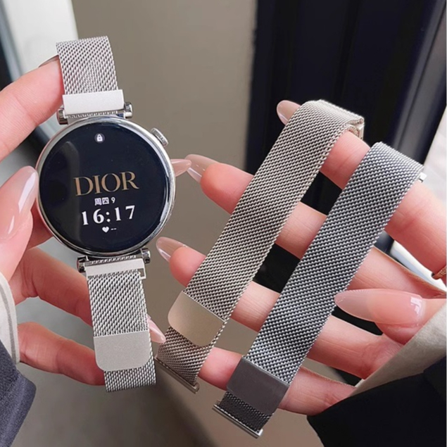 14mm Milanese Stainless Steel Watchband For Garmin Lily 2 smart watch สาย Garmin Lily 2 Active Strap Watch Magnetic Buckle Replacement Garmin Lily2 Strap Garmin Lily 2 Active สาย