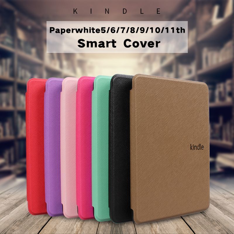 Kindle เคสบางเฉียบ Smart cover สําหรับ Kindle Paperwhite 11th/10th/7th/6th/5th Gen กรณีน้ําหนักเบา PU หนังแม่เหล็กฝาครอบป้องกัน Case