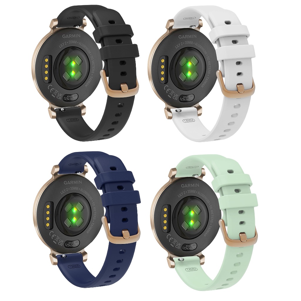 Soft Slicone Watch Strap Compatible For สาย Garmin Lily 2 Strap Watch Band สาย Garmin Lily 2 Active / Garmin Lily 2 สาย Wristwatch Strap Bracelet for Garmin Lily2 Strap Garmin Lily 2 Active สาย