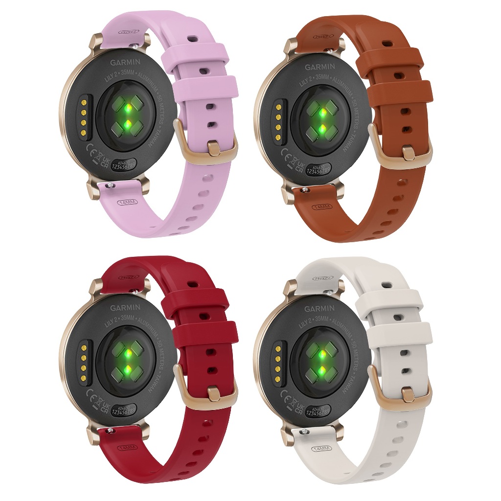 Soft Slicone Watch Strap Compatible For สาย Garmin Lily 2 Strap Watch Band สาย Garmin Lily 2 Active / Garmin Lily 2 สาย Wristwatch Strap Bracelet for Garmin Lily2 Strap Garmin Lily 2 Active สาย