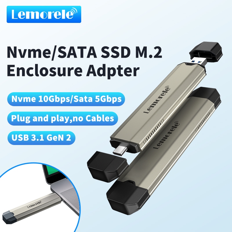 Lemorele SD3L SSD กล่อง SSD  2TB USB 3.1 Gen 2 ถึง NVMe NGFF 10Gbps PCIE ขนาดรองรับ 22×30/22×42/22×60/22×80 สี่ขนาด