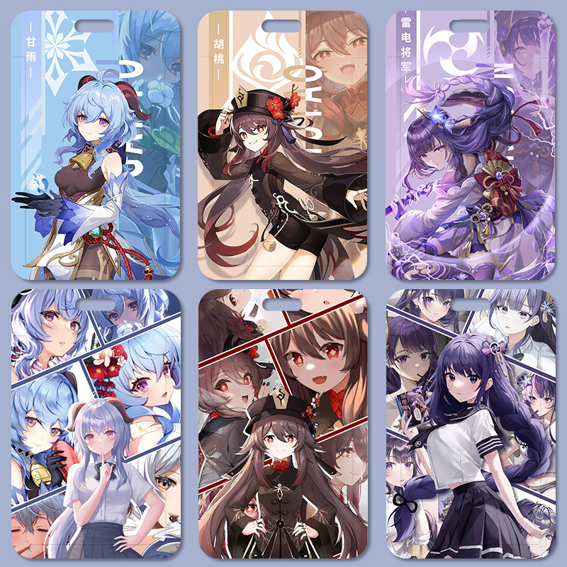 Genshin impact card holder shogun zhongli ดีไซน์ฝาครอบเลื่อน
