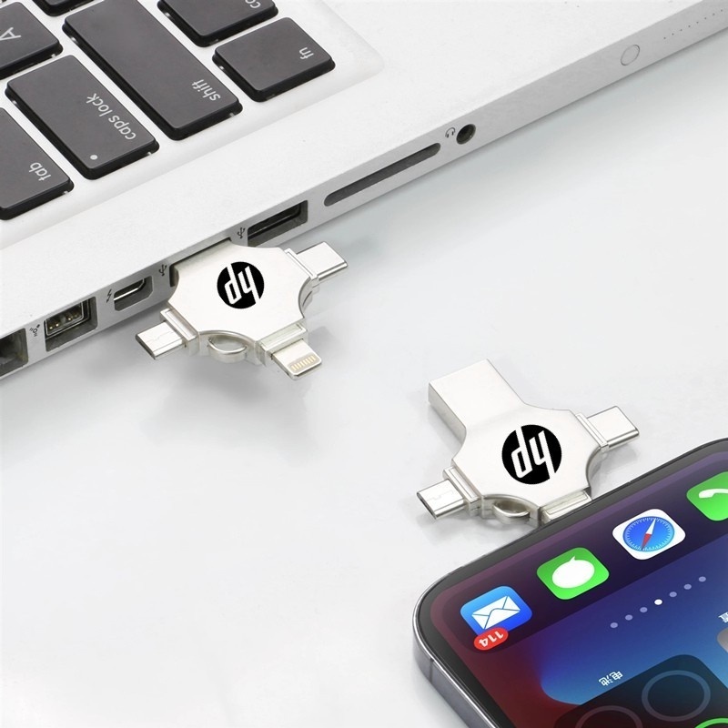 (คลังสินค้าพร้อม) แฟลชไดรฟ์ USB 3.0 Type-C 4 in 1 2TB, เหมาะสําหรับ iOS, แท็บเล็ตพีซี Android, สมาร์ทโฟน, พีซี