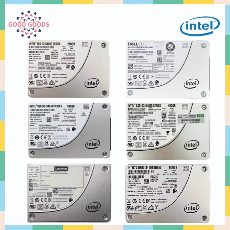 Intel D3 S4610 240GB 480GB 960GB 3D NAND TLC Solid State Drive (SSD)- 2.5 "ภายใน - Sata 6Gb/s SSD SS