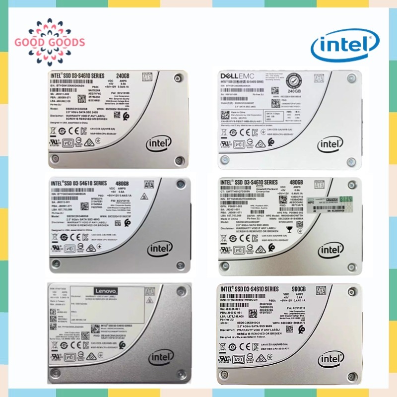 Intel D3 S4610 240GB 480GB 960GB 3D NAND TLC Solid State Drive (SSD)- 2.5 "ภายใน - Sata 6Gb/s SSD SS