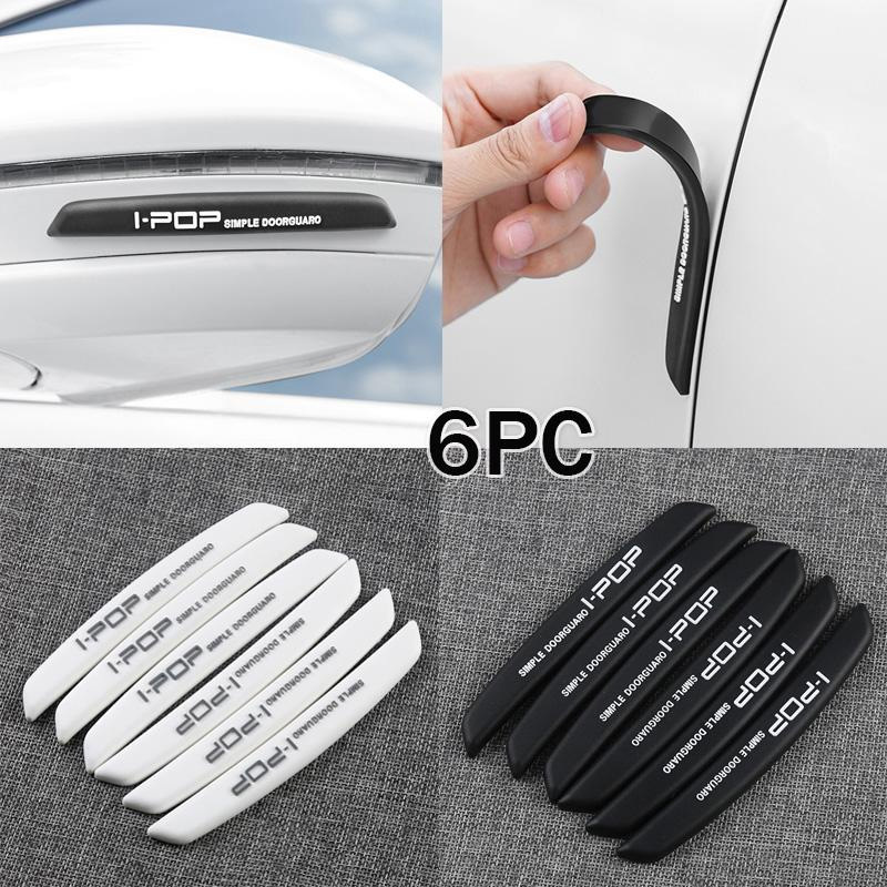 6 ชิ้น ออโต้คาร์ ขอบประตู ป้องกันการชน ป้องกัน สติกเกอร์บาร์ ซิลิโคน ป้องกันด้านข้างรถ แถบป้องกันกระจกมองหลัง