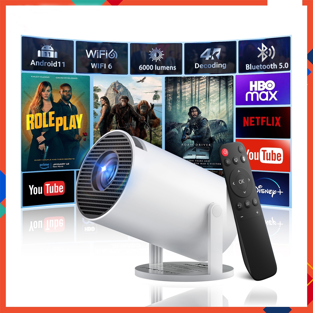 Xiaomi Hy300 โปรเจคเตอร์ Android 11.0 สมาร์ทโปรเจคเตอร์ 1080P ในตัว Wifi และบลูทูธโฮมเธียเตอร์โปรเจคเตอร์กลางแจ้งแบบพกพาโปรเจคเตอร์สําหรับโทรศัพท์