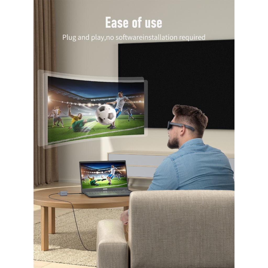 Lemorele LD50 HDMI to Type c อะแดปเตอร์ 4K 60HZ USB c อะแดปเตอร์วิดีโอแบบพกพาสําหรับ XREAL Nreal Air RayNeo แว่นตาหัวจอแสดงผล