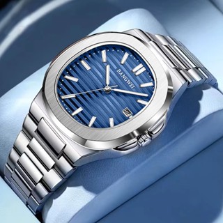 LIGE  นาฬิกาผู้ชาย กันน้ำ แฟชั่นสําหรับผู้ชาย สแตนเลส ส่องสว…