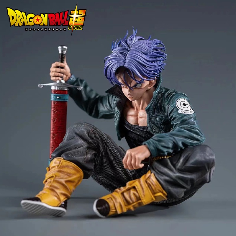 10 ซม.อะนิเมะ Dragpn Ball Z ลําต้นรูปท่านั่ง Torankusu GK รูปปั้น Super Saiyan PVC ตัวเลขการกระทําเดสก์ท็อปตกแต่งตุ๊กตาของเล่น