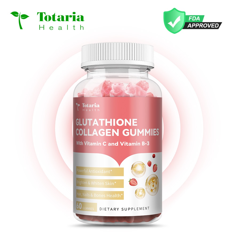 Totaria Glutathione Collagen Gummies For Anti Aging Boost Glowing Skin Whitening Antioxidant Acne Scar Reduction
