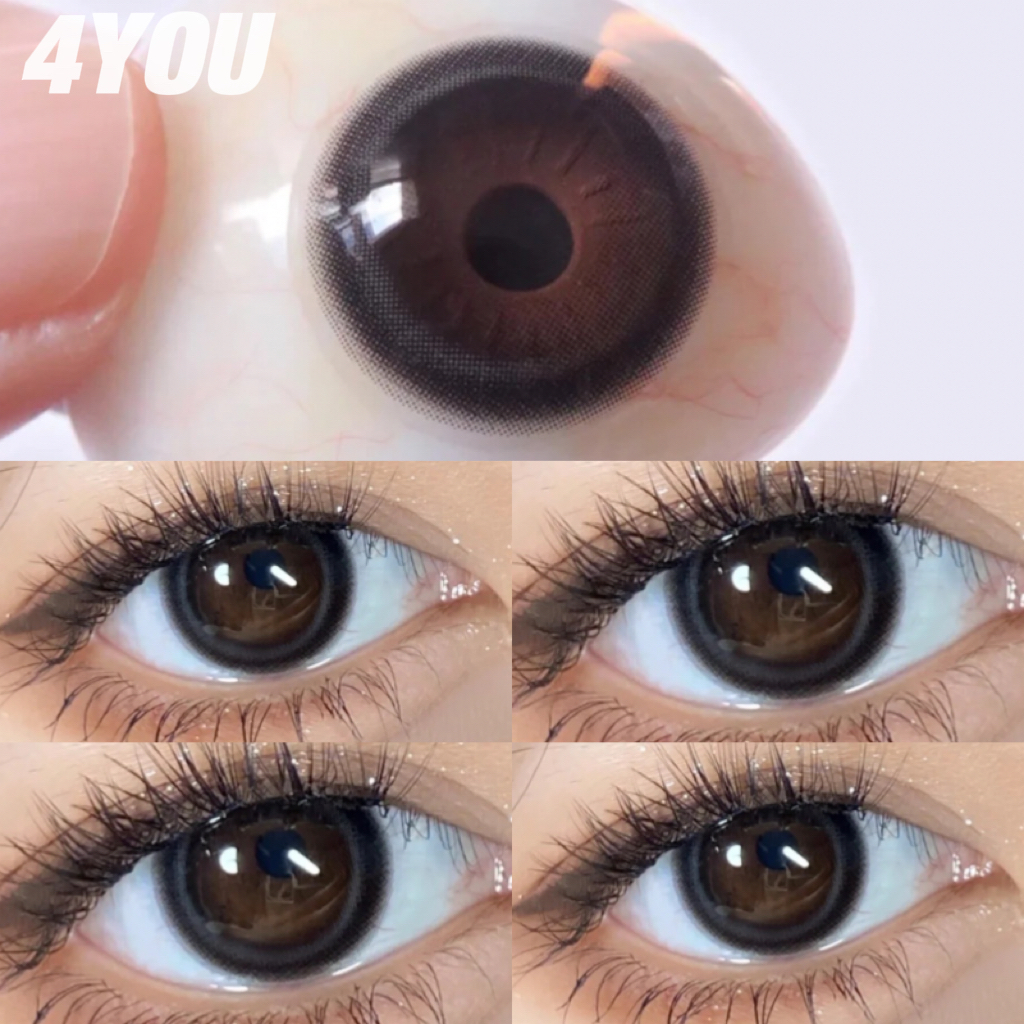 4you COD 2 ชิ้นคอนแทคเลนส์สีดําตาโตเลนส์ธรรมชาติรายปีใช้ 14.5 มม.
