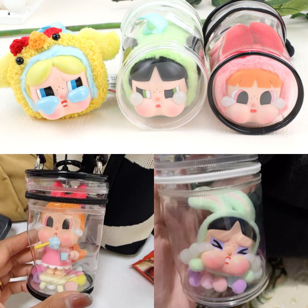 Crybaby POPLAND พวงกุญแจกระเป๋าใสตกแต่งแสดงกระเป๋าแขวนกระเป๋าแบบเรียบง่ายกล่องเก็บ DIY9.5CM*7CM