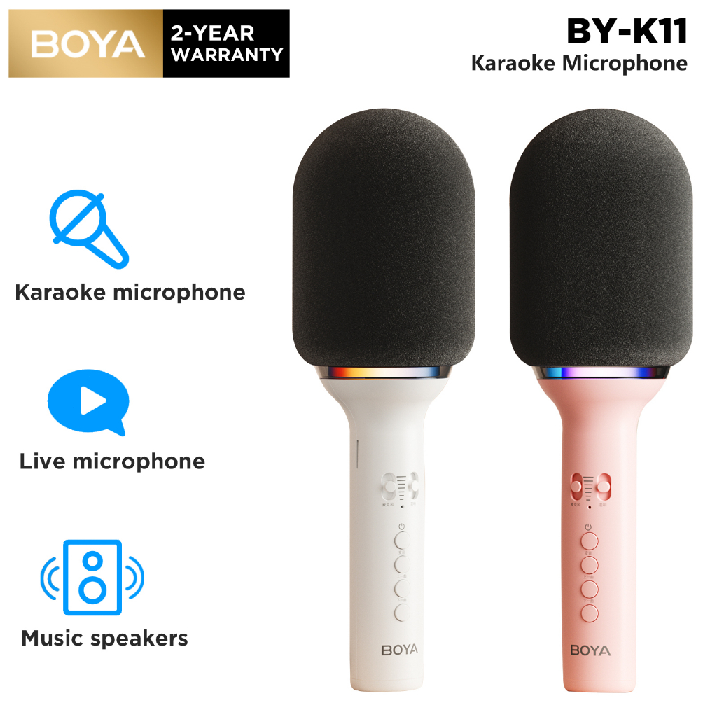 BOYA K11 ไมโครโฟนคาราโอเกะ ไมโครโฟนร้องเพลง Bluetooth ลำโพงบลูทูธ