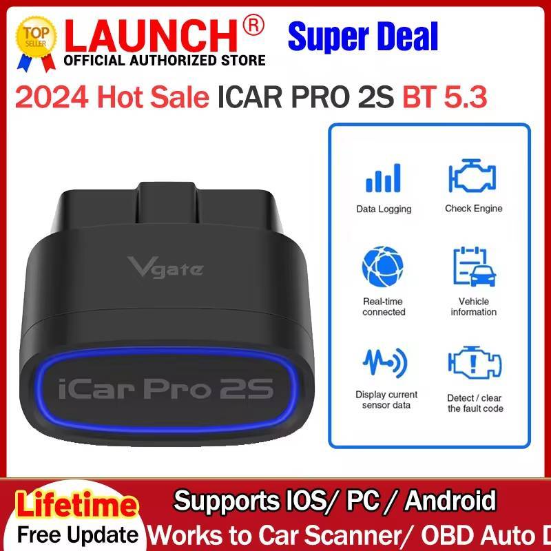 Vgate iCar Pro 2S ELM327 บลูทูธ V5.3 สําหรับ Android/IOS/PC OBD2 เครื่องสแกนเนอร์ elm 327 อัพเกรด V2.3 เครื่องมือวินิจฉัยรถยนต์