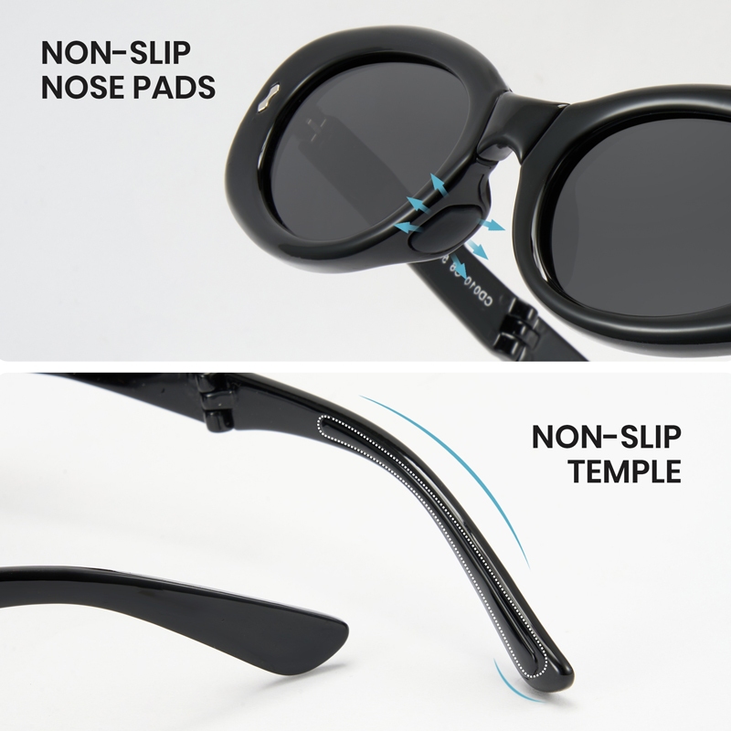 Cyxus แว่นตากันแดดแบบพับได้โพลาไรซ์รูปไข่กรอบ Unisex ฤดูใบไม้ผลิขาซิลิโคนแผ่นจมูกเดินทางกลางแจ้งสําหรับผู้ชายและผู้หญิง P1182 - รูปที่ 6