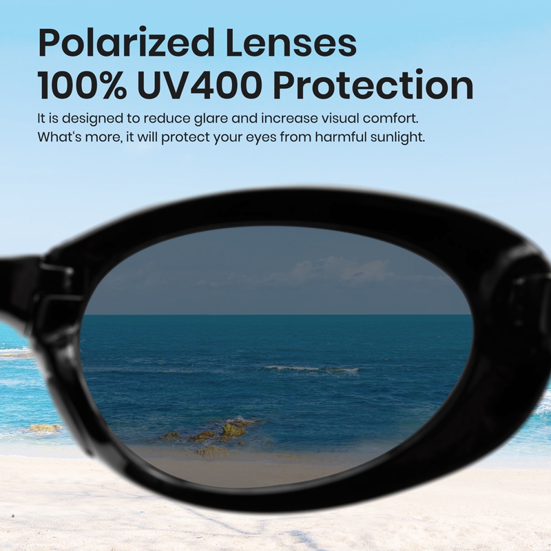 Cyxus แว่นตากันแดดแบบพับได้โพลาไรซ์รูปไข่กรอบ Unisex ฤดูใบไม้ผลิขาซิลิโคนแผ่นจมูกเดินทางกลางแจ้งสําหรับผู้ชายและผู้หญิง P1182 - รูปที่ 4