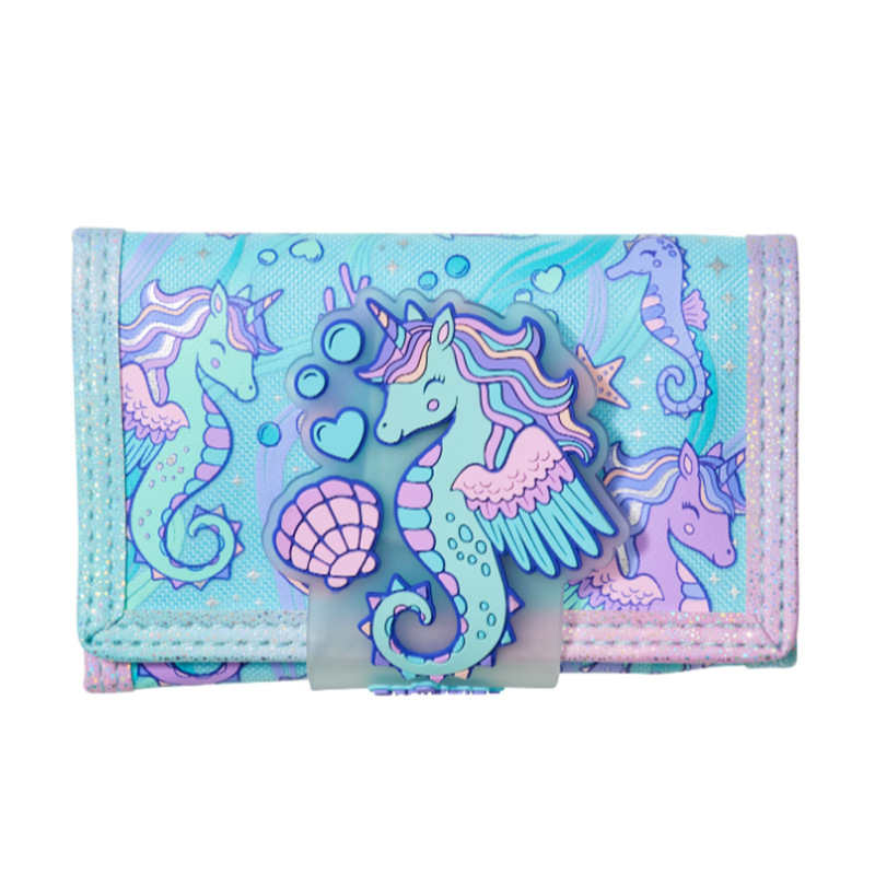 SMIGGLE ออสเตรเลีย ลักลอบ ที่มีคุณภาพสูงเดิมเด็กกระเป๋าสตางค์น่ารักสาวกระเป๋าเหรียญสไตล์มหาสมุทรการ์ตูนม้าน้ําเด็กเปลี่ยนกระเป๋า