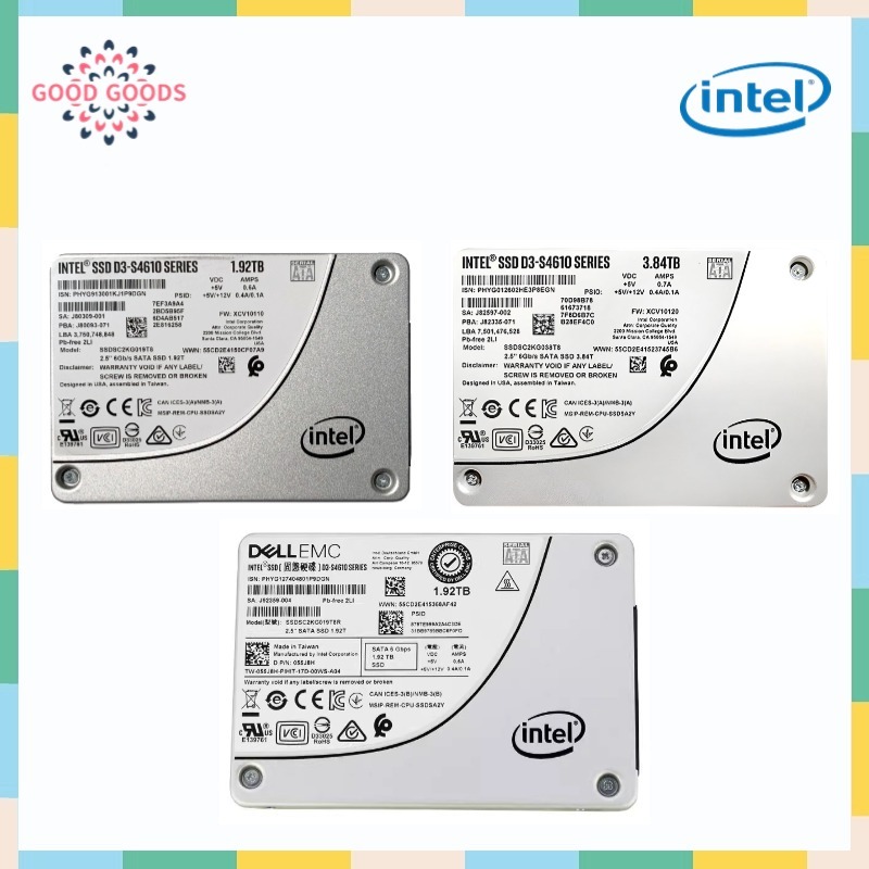 Intel D3 S4610 1.92TB 3.84TB 3D NAND TLC Solid State Drive (SSD)- 2.5 "ภายใน - Sata 6Gb/s SSD SSDSC2