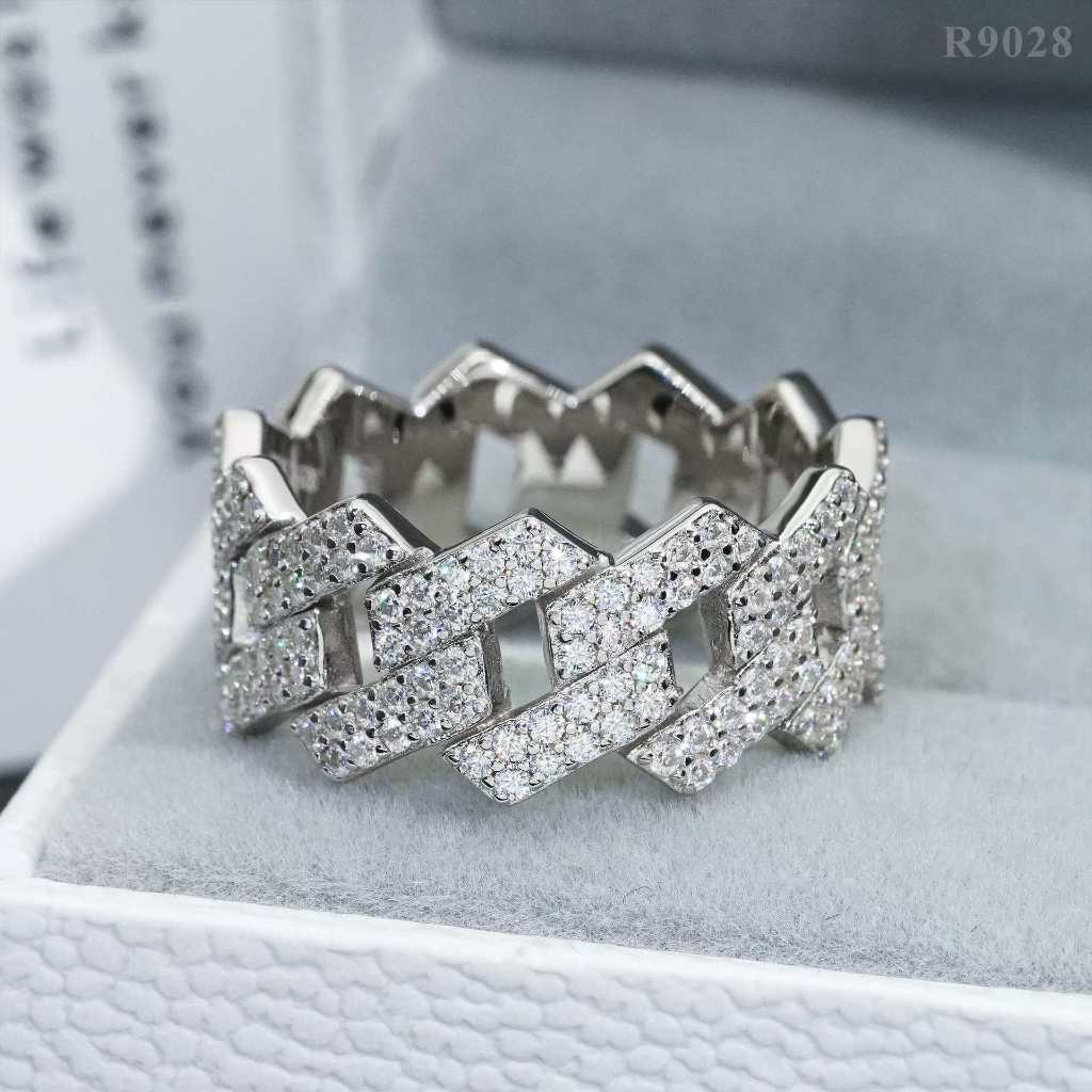 HipHop style full moissanite diamond Men Rings