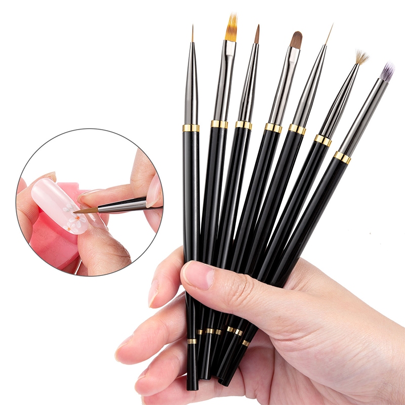 Born PRETTY Black Gel Nail Brush สําหรับทําเล็บอะคริลิค UV Gel Extension Pen Nail Art Painting Drawing Liner Brush