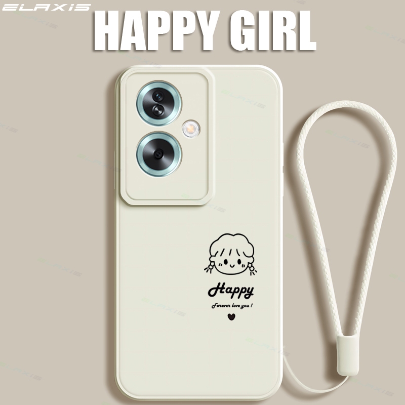 Elaxis ซิลิโคนนุ่ม Lucky Boy สาวรูปแบบเคสโทรศัพท์สําหรับ OPPO A79 5G เคสโทรศัพท์น่ารักคนรักกล้องกันกระแทกฝาหลัง ES014