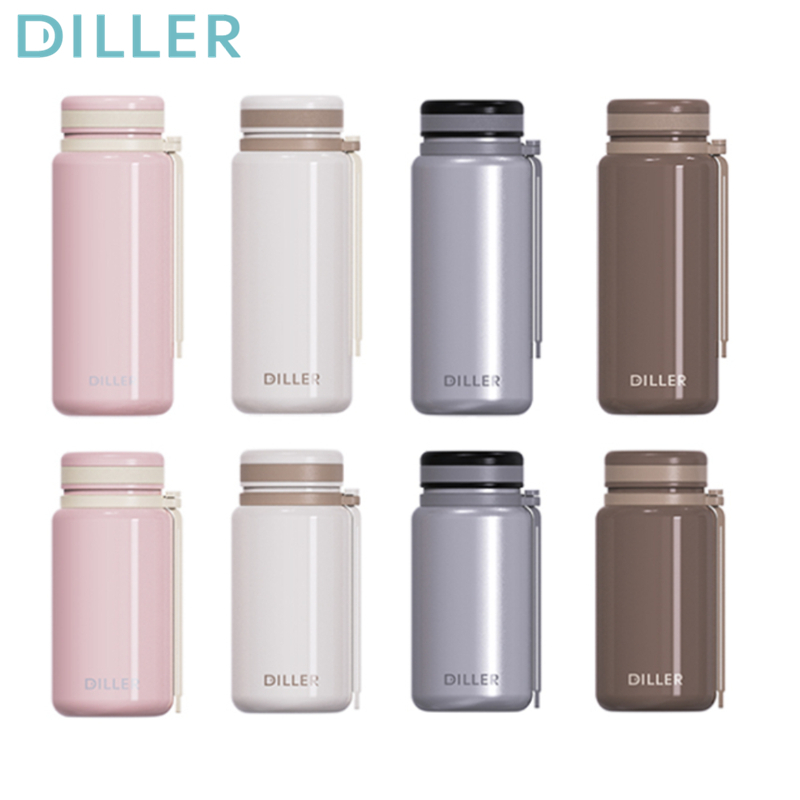 Diller กระติกน้ําสูญญากาศ Thermos 316 สแตนเลสขวดน้ําดื่มขนาดเล็กน่ารัก (260/350ml) D9270