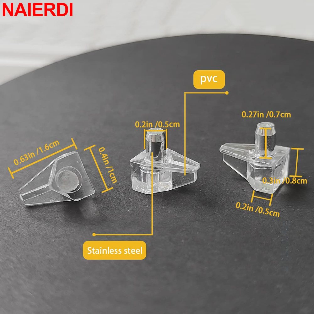 Naierdi 20PCS 5 มม.ชั้นวางหมุดชั้นวางสนับสนุน Pins ตู้ชั้นวางสนับสนุนวงเล็บชั้นวางล็อค Pins ฮาร์ดแวร์เฟอร์นิเจอร์