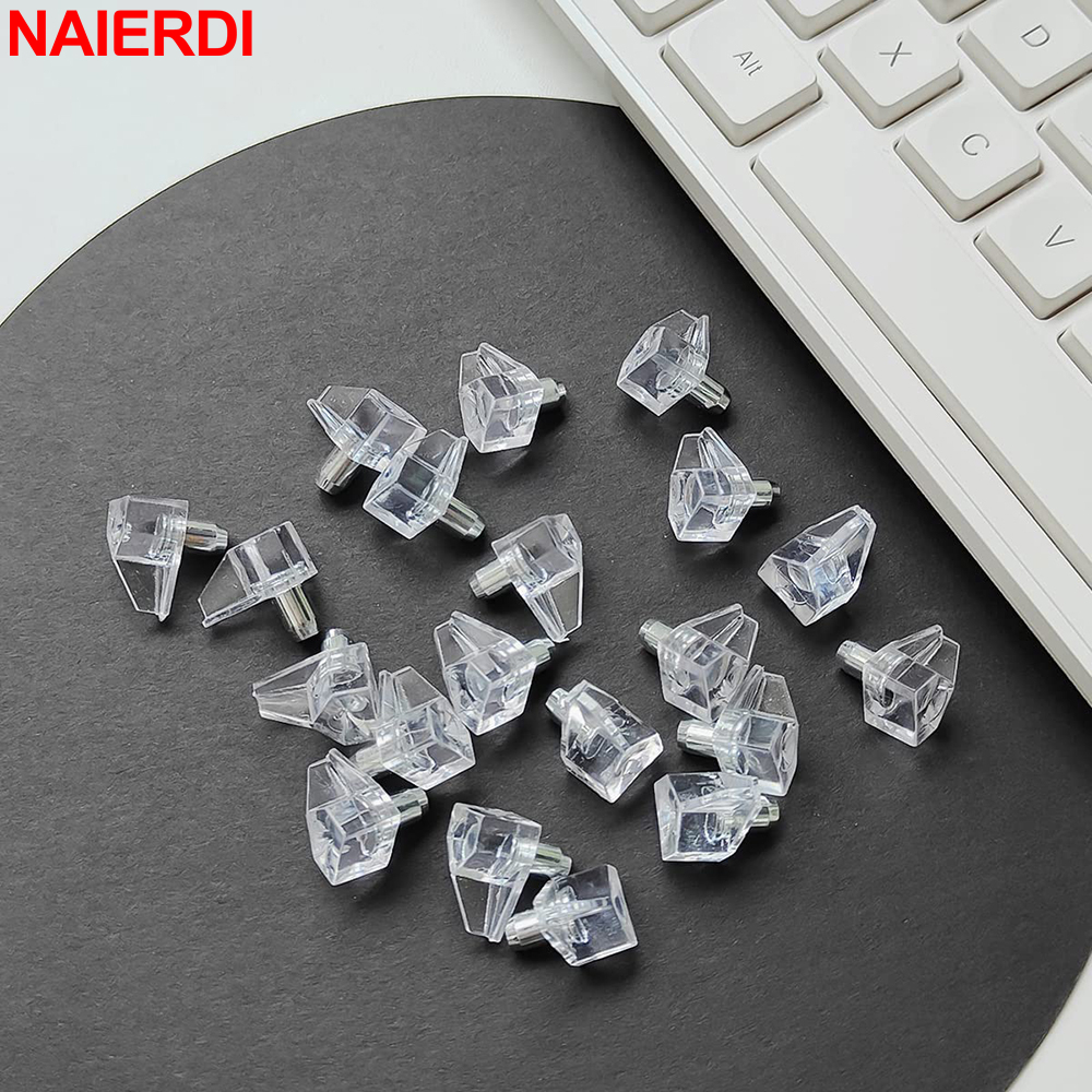 Naierdi 20PCS 5 มม.ชั้นวางหมุดชั้นวางสนับสนุน Pins ตู้ชั้นวางสนับสนุนวงเล็บชั้นวางล็อค Pins ฮาร์ดแวร์เฟอร์นิเจอร์